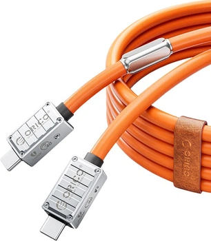 Кабель Orico USB Type-C - USB Type-C USB4 Thunderbolt 4 240 Вт 8K 1.5 м Orange (ORICO-240B1-40-15-OR-BP)