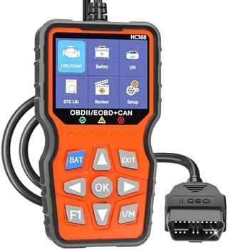 OBD2 диагностический сканер HC368 с тестом аккумулятора, 10 режимов EOBD, черно-оранжевый