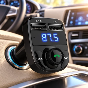 Автомобильный FM-трансмиттер X8-BT с Bluetooth, громкой связью и двумя USB портами