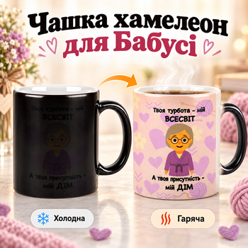 Чашка-хамелеон подарок Бабушке