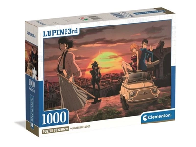 Пазл Захід сонця з героями аніме Люпен 3, Clementoni, 1000 елементів