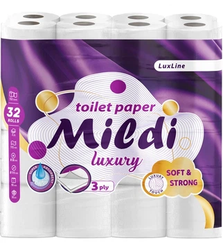 Туалетний папір Mildi Luxury 32 шт 3-х шаровий 152 відриви