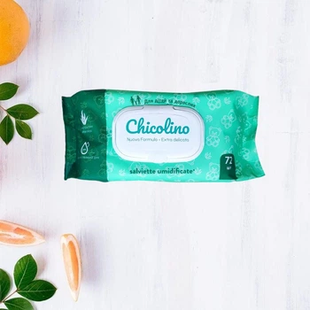 Вологі серветки для дітей і дорослих Chicolino з алое вера 72шт