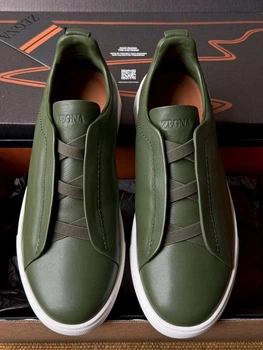 Мужские кожаные лоферы ZEGNA Triple Stitch SECONDSKIN размер 45