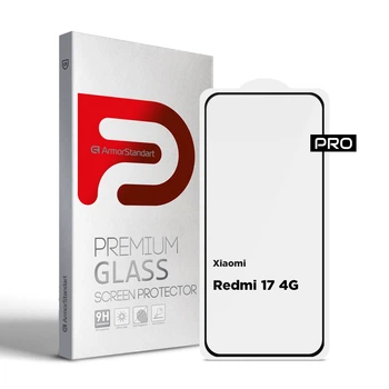 Защитное стекло на Xiaomi Redmi 17 4G с олеофобным покрытием, Pro, полное проклеивание, антистатичный и пылеотталкивающий слой, 9H, самоклеющееся, 2.5D, на весь экран, антистатический клей, ArmorStandart (ARM90931)