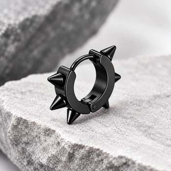 Кольцо для уха с шипами Asteel Чёрный