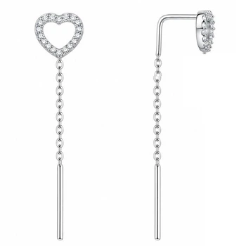 Сережки-протяжки срібні з фіанітами Silver Style (32211.10 sku:2300103778515)