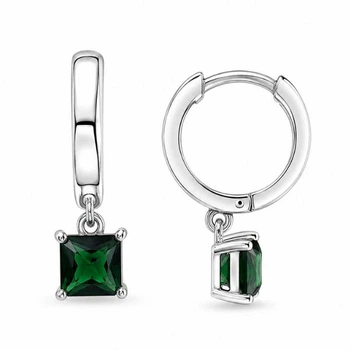 Сережки-кільця (конго) срібні з фіанітами Silver Style (246842.55 sku:2300103918980)