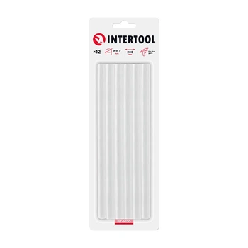 Комплект клейових стрижнів прозорих, 11,2×200 мм, 12 шт. INTERTOOL (RT-1020)