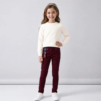 Леггинсы утепленные для девочки SmileTime Classic Jeans,бордно, размер 110