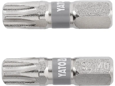 Насадка отверточная TORX T40 х 25 мм. HEX 1/4", покрытая никелем, 2 шт. YATO (YT-78016)