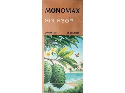 Чай пакетований зелений МОНОМАХ SOURSOP китайський з ароматом саусепа 1,5г в інд.конв. 25 пакетиків