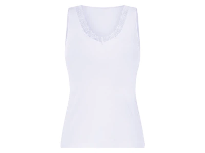 Майка натільна з мереживною вставкою для жінки Esmara LYCRA® 464570 L білий