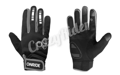 Перчатки ONRIDE Pleasure 20 длинные серо-черные пальцы M