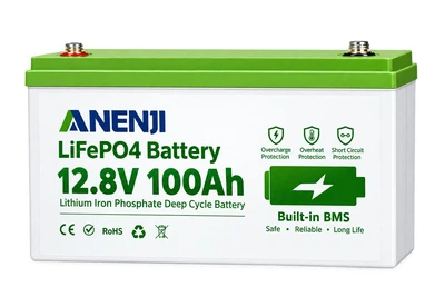 Акумулятор lifepo4 ANENJI 12 В 100 Ач Літій-залізо-фосфатний BMS