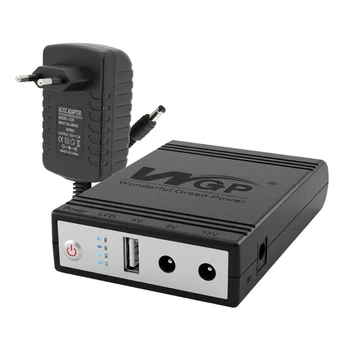 Комплект ДБЖ Mini UPS WGP UPS1032 5V/9V/12V 10400mAh + блок питания 12В 2А (24Вт) SPF-1202B, BLACK