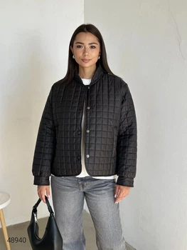 Куртка жіноча стьобана на кнопках без капюшона One Size