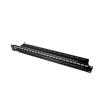 Патч-панель Keystone NVC-P-05/24, 24 порти UTP 19" 1U неекранована чорна