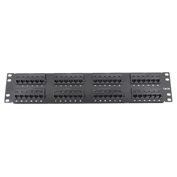 Патч-панель PiPo 48 портов UTP DUAL кат 5Е 19" 2U неэкранованная черная Q20