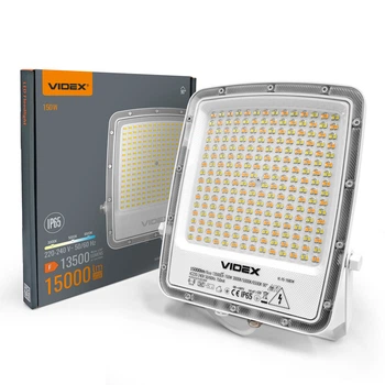 LED прожектор 150W VIDEX с рассеивателем из поликарбоната 15000Lm 3000/5000/6500K белый IP65 VL-F5-150CW