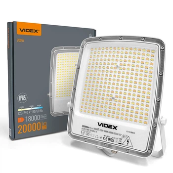 LED прожектор 200W VIDEX 20000Lm 3000/5000/6500K из алюминия белый IP65 VL-F5-200CW