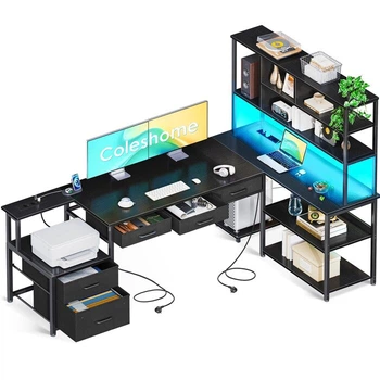 Компьютерный стол Coleshome, угловой, черный