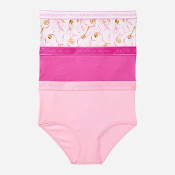 Набор трусиков слипов женских хлопковых Victoria's Secret 180375651 M 3 шт Розовый микс (1162261367)