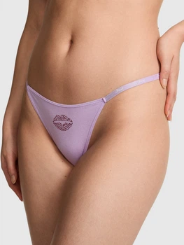 Трусики стринги женские хлопковые Victoria's Secret 402564309 S Сиреневые (1162213535)