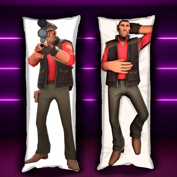 Дакимакура 150х50 см Снайпер TF2 Sniper Я тебя вижу Team Fortress 2 Подушка с двухсторонней наволочкой