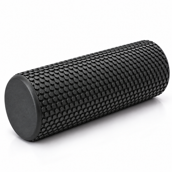 Масажний ролик Foam Roller 45×15 см — рельєфний, EVA Чорний