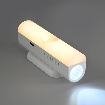 LED Светильник 2W аккумуляторный (2000mAh) с датчиком движения (до 6м) на магниной основе (120х32х45 мм) 110 Lm и боковое: 50 Lm, температура света – 6500K, боковое: 3000-4000-6500K VIDEX