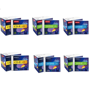 Чистые DVD-R диски Lenovo/записываемые диски, скорость 16x, 4,7 ГБ, серия Archive, упаковка по одному диску, 10 штук в упаковке