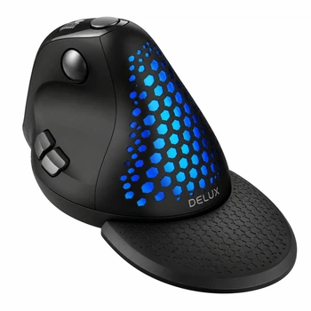 Беспроводная вертикальная мышь Delux M618XSD Seeker с OLED-дисплеем и аккумулятором, 4000 DPI