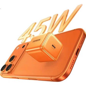 Зарядное устройство UGREEN 45 Вт, адаптер питания GaN, совместимое с Apple iPhone 18 Pro Max/17/16/Ultra, PD40W/iPad, кабель передачи данных Huawei Type-C.