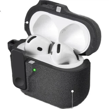 Чехол PENGGU для Apple AirPods Pro 3 с магнитной застежкой и автоматическим открыванием, плюшевый, серый.