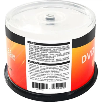 Чистые DVD+R диски Lenovo DL/записываемые диски, скорость 8x, 8,5 ГБ, серия «Архивное производство для внутреннего рынка», 50 штук в упаковке, можно распечатать.