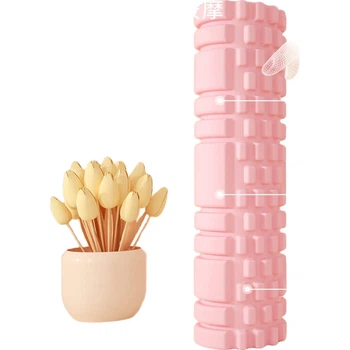 Массажный ролик PROIRON Puli'ai Yoga Column Foam Roller для расслабления мышц и икр, оранжевый, для начинающих.