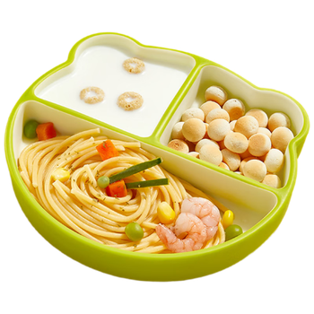 Детская тарелка AIBEDILA AndyBear из силикона на присоске на 3 секции Green (AB-17888)