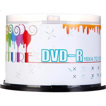 Диски Ziguang DVD-R для друку/порожні диски/перезаписувані диски, кольорова серія для друку, швидкість 16x, 4,7 ГБ, 50 штук у бочці