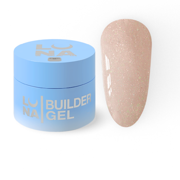 Гель для наращивания Luna Shimmer Gel 09 нюд с шиммером 15 мл