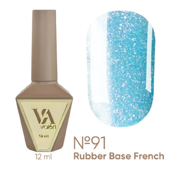 База камуфлювальна для гель-лаку Valeri Rubber French Fairy Tale Base 091 з блискітками 12 мл
