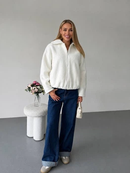 Жіноча демісезонна куртка букле Uaclothes 46 Білий (like39502-199371350)