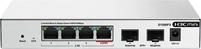 Коммутатор H3C S1506FX 2.5G на 4 порта с оптическим портом 10G, для NAS