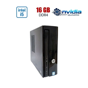 ПК HP Slimline 270-P043W SFF / Intel Core i5-7600 (4 (4) ядер по 3.5 - 4.1 GHz) / 16 GB DDR4 / 512 GB SSD / nVidia Quadro P620, 4 GB GDDR5, 128-bit / Win10 Lic б/у