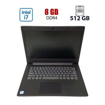 Ультрабук Lenovo Ideapad 130-14IKB / 14" (1366x768) TN / Intel Core i7-8550U (4 (8) ядер по 1.8 - 4 GHz) / 8 GB DDR4 / 512 GB SSD / Intel UHD Graphics 620 / WebCam / Win10 Lic б/у