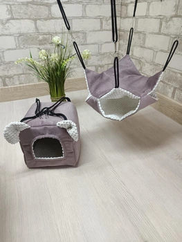 Комплект для гризунів будиночок, гамак Animals_joy S (013)