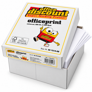 Папір офісний Office Discount European Standart OfficePrint A4, 80 г/м², CIE 161, 2500 аркушів, білий