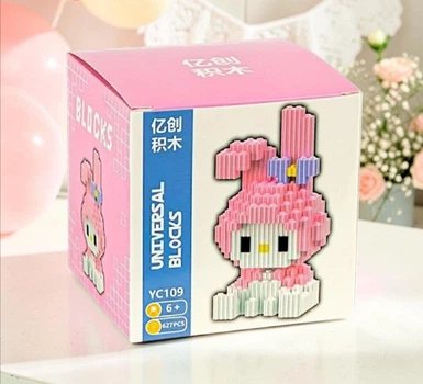 Конструктор пиксельный 3D фигурка зайчик Май Мелоди My Melody наноблоки, мелкие детали