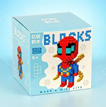Конструктор піксельний 3D фігурка Spider-Man людина павук № 2 наноблоки, дрібні деталі