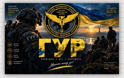 Паперовий плакат "Головне Управління Розвідки. ГУР" 120х75 см